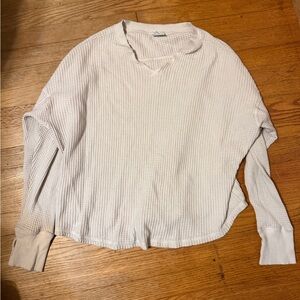 Offline Ivory Waffle Knit Long Sleeve Top